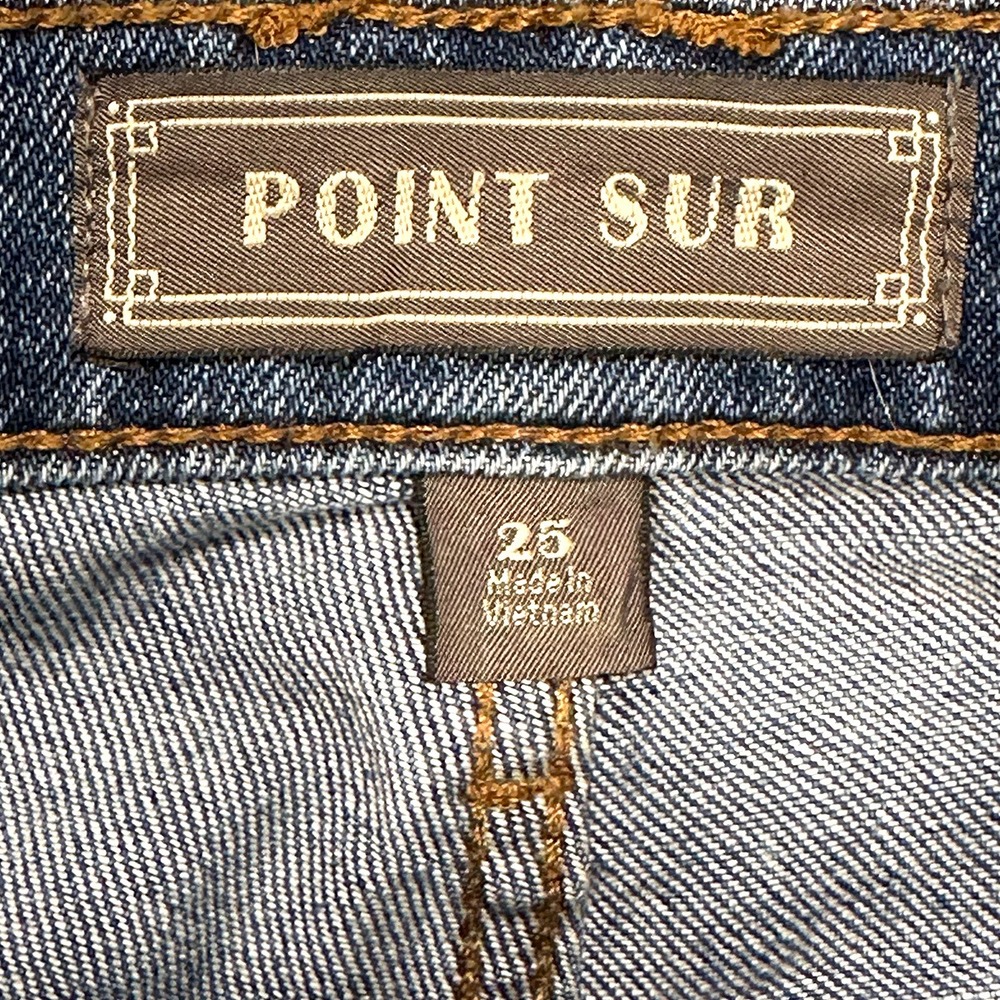 J. CREW POINT SUR Shoreditch‎ Straight Leg High Rise Jeans • 25 • blue, painted - Picture 8 of 10